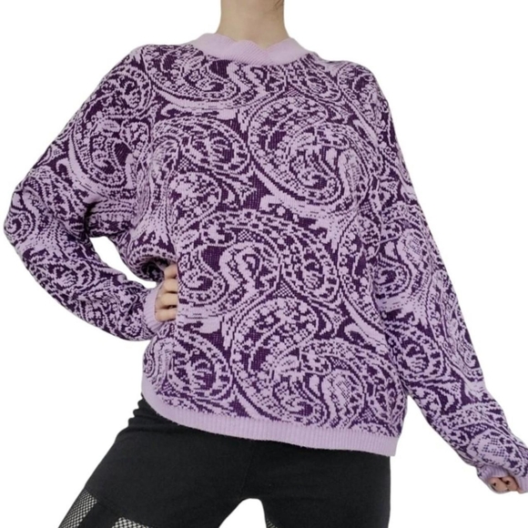 Groovy purple knitted sweater - Picture 1 of 5